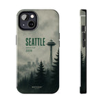 Seattle 2026 Tough Phone Case — Space Needle Mist Forest Protective Cover