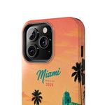 Miami Sunset Tough Phone Case — Retro Palm Beach Phone Cover (Includes “Miami 2026” Text)