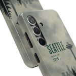 Seattle 2026 Tough Phone Case — Space Needle Mist Forest Protective Cover