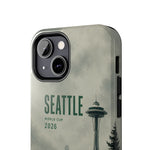 Seattle 2026 Tough Phone Case — Space Needle Mist Forest Protective Cover