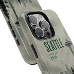Seattle 2026 Tough Phone Case — Space Needle Mist Forest Protective Cover