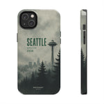 Seattle 2026 Tough Phone Case — Space Needle Mist Forest Protective Cover