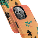 Miami Sunset Tough Phone Case — Retro Palm Beach Phone Cover (Includes “Miami 2026” Text)