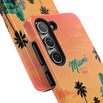 Miami Sunset Tough Phone Case — Retro Palm Beach Phone Cover (Includes “Miami 2026” Text)