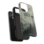 Seattle 2026 Tough Phone Case — Space Needle Mist Forest Protective Cover