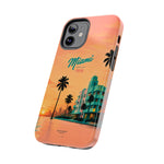 Miami Sunset Tough Phone Case — Retro Palm Beach Phone Cover (Includes “Miami 2026” Text)