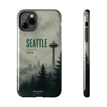 Seattle 2026 Tough Phone Case — Space Needle Mist Forest Protective Cover