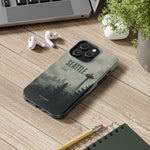Seattle 2026 Tough Phone Case — Space Needle Mist Forest Protective Cover