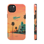 Miami Sunset Tough Phone Case — Retro Palm Beach Phone Cover (Includes “Miami 2026” Text)