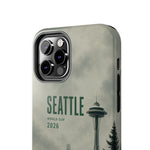 Seattle 2026 Tough Phone Case — Space Needle Mist Forest Protective Cover