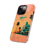 Miami Sunset Tough Phone Case — Retro Palm Beach Phone Cover (Includes “Miami 2026” Text)