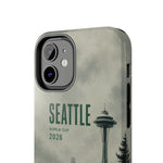 Seattle 2026 Tough Phone Case — Space Needle Mist Forest Protective Cover