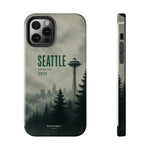 Seattle 2026 Tough Phone Case — Space Needle Mist Forest Protective Cover