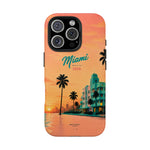 Miami Sunset Tough Phone Case — Retro Palm Beach Phone Cover (Includes “Miami 2026” Text)