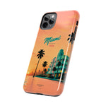 Miami Sunset Tough Phone Case — Retro Palm Beach Phone Cover (Includes “Miami 2026” Text)