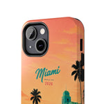 Miami Sunset Tough Phone Case — Retro Palm Beach Phone Cover (Includes “Miami 2026” Text)