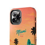 Miami Sunset Tough Phone Case — Retro Palm Beach Phone Cover (Includes “Miami 2026” Text)