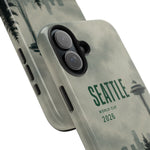 Seattle 2026 Tough Phone Case — Space Needle Mist Forest Protective Cover