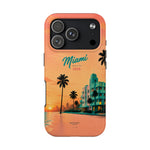 Miami Sunset Tough Phone Case — Retro Palm Beach Phone Cover (Includes “Miami 2026” Text)