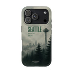 Seattle 2026 Tough Phone Case — Space Needle Mist Forest Protective Cover