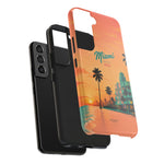 Miami Sunset Tough Phone Case — Retro Palm Beach Phone Cover (Includes “Miami 2026” Text)