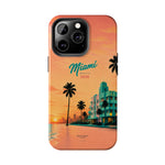 Miami Sunset Tough Phone Case — Retro Palm Beach Phone Cover (Includes “Miami 2026” Text)
