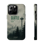 Seattle 2026 Tough Phone Case — Space Needle Mist Forest Protective Cover